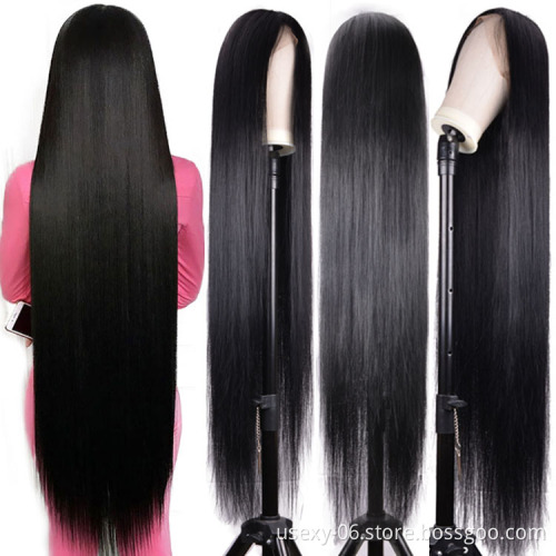 30 32 34 36 38 40 50 inch Human Lace Frontal Wig Vendors Straight Virgin Brazilian Lace Front Human Hair Wigs For Black Women